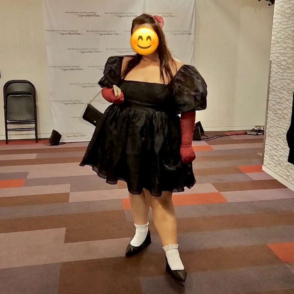 Selkie black caviar puff mini dress plus size 3x - Picture 2 of 6